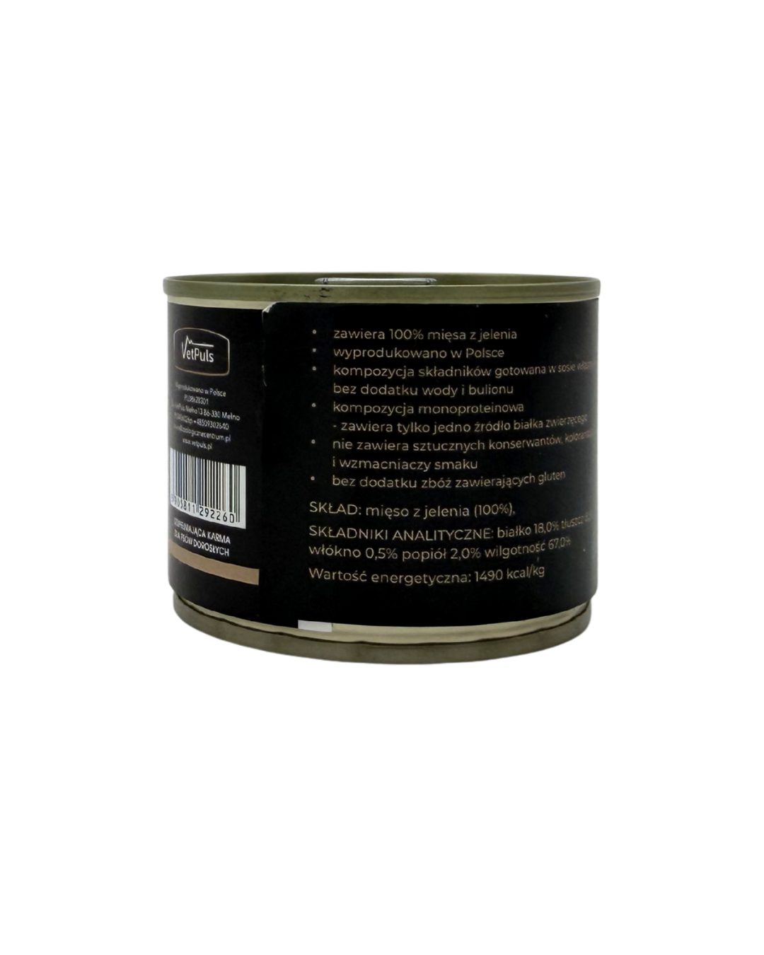 Mokra karma dla psa VetPuls Jeleń 100% 410g - obrazek 2