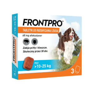 Frontpro tabletki na pchły i kleszcze L 68mg 10-25kg x 3tabl