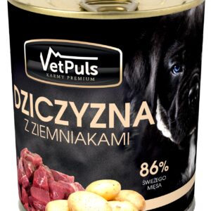 Mokra karma VetPuls dziczyzna z ziemniakami 850g