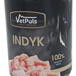 Mokra karma z indyka dla psa VetPuls 850g