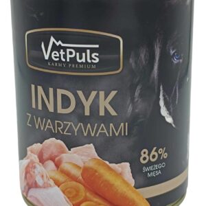 Mokra karma VetPuls indyk z warzywami 850g