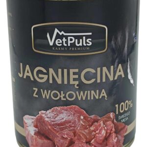 Mokra karma VetPuls jagnięcina z wołowiną 850g