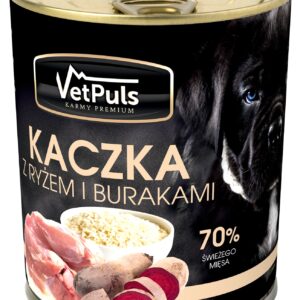 Mokra karma VetPuls kaczka z ryżem i burakami 850g
