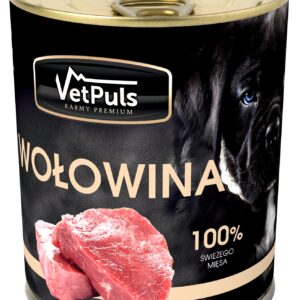 Mokra karma dla psa VetPuls Wołowina 100% 850g