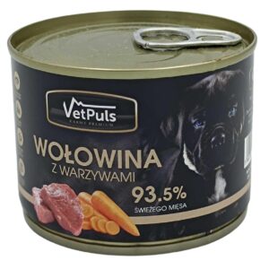 Mokra karma wołowa z warzywami dla psów VetPuls 200 g