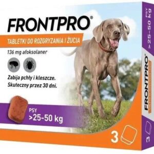 FRONTPRO tabletki na pchły i kleszcze XL 136mg 25-50kg x 3tabl